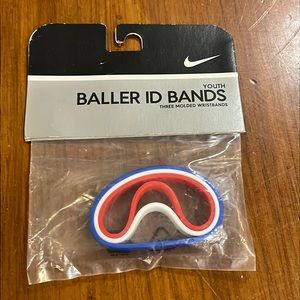 Nike Baller ID bands wristbands YOUTH sized 2005 white red blue Heart